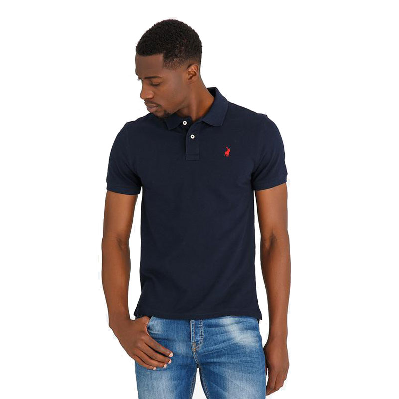 Men's Polo Navy Essential Pique Golfer 0070556